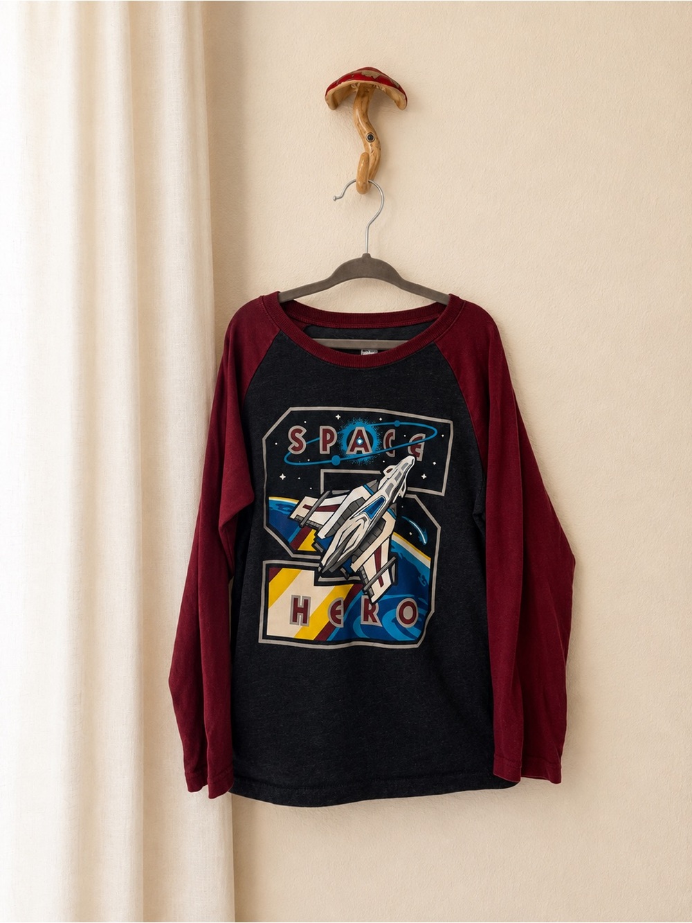 Long Sleeve “Space Hero” 365 Kids Graphic Tee – Boys Size 7
